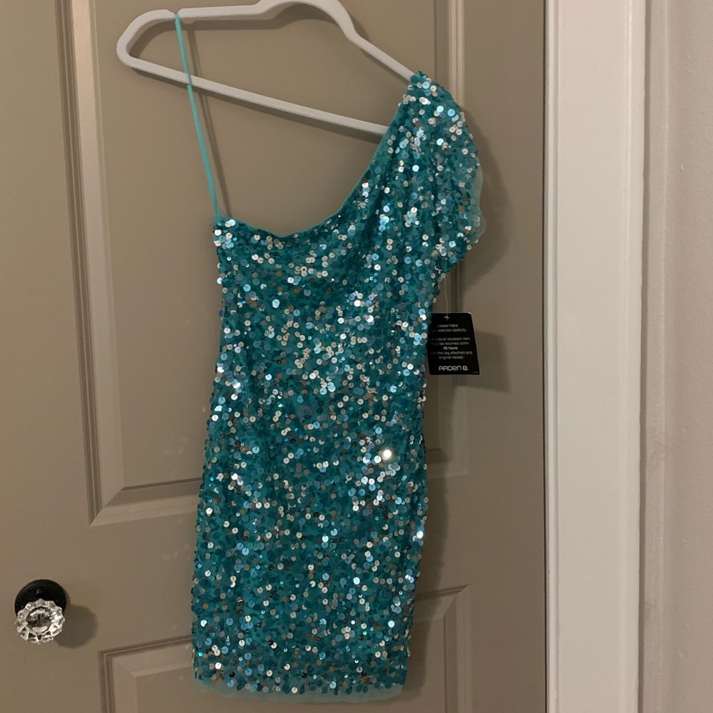 Arden b sequin one shoulder dress